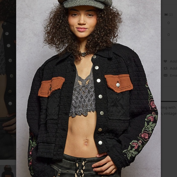 POL “Duluth “ POL Quilted and Thermal Jacket Shacket with Embroidery Detail 22 - Picture 5 of 5